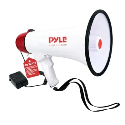 Afbeelding van Pyle W sirene, geïntegreerde megafoonluidspreker, instelbaar volume, bereik 800 meter, ideaal voor voetbal, honkbal, hockey, cheerleaderfans, coaches