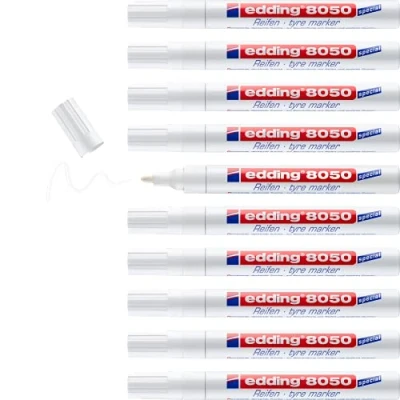 Afbeelding van Viltstift edding 8050 banden rond 2 4mm wit