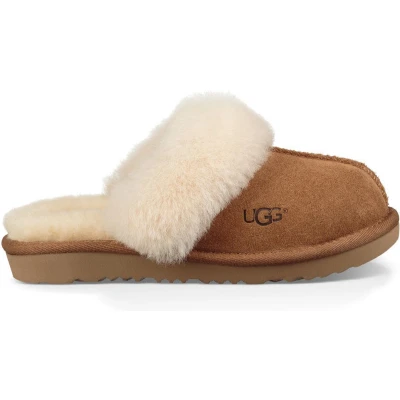 Afbeelding van UGG JongensMeisjes Cozy II pantoffel van suède en wol in de kleur Kastanjebruin, maat: 28,5