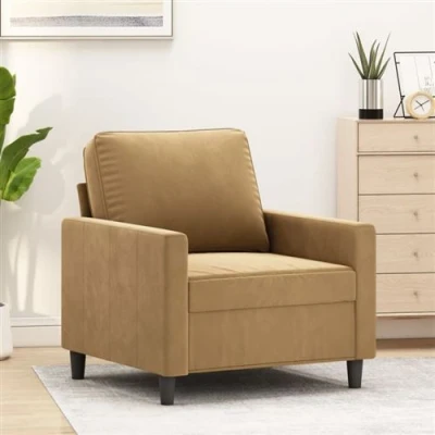Image de vidaXL Fauteuil Marron 60 cm Velours359290