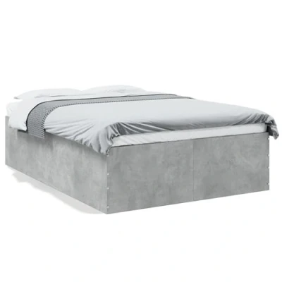 Afbeelding van Bedframe bewerkt hout betongrijs 140x190 cm