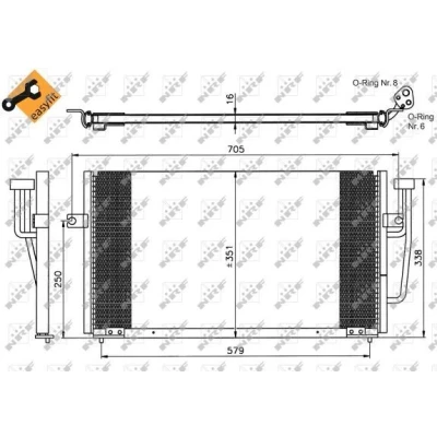 Afbeelding van NRF 54505 Radiateur Aluminium 727 350 16 Koelribben gesoldeerd HONDA: Jazz 3