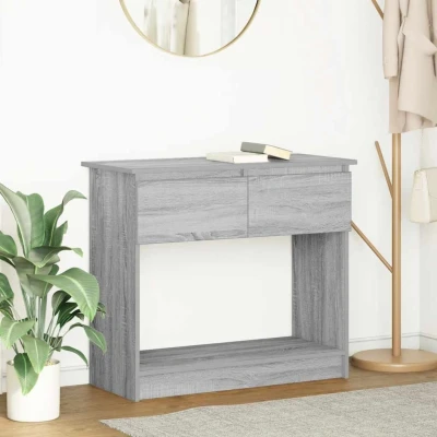 Afbeelding van vidaXL Wandtafel met lades 85,5x38,5x74,5 cm grijs Sonoma