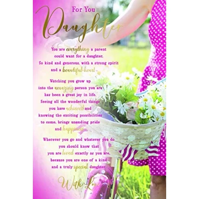 Afbeelding van For You Daughter Sentiments wenskaart voor verjaardag, motief &quot;Happy Birthday&quot;