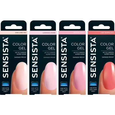 Afbeelding van Sensista Rose Elegance Set Color Gel Gellak Voordeelset Lichtroze Roze nagellak voor LED lamp 4 stuks