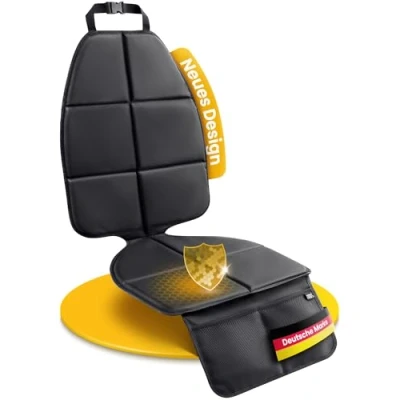 Afbeelding van KØKØ Design® Gudrun Autostoelmat [ISOFIX compatibel] autostoelbescherming met rugbescherming, geschikt voor alle kinderzitjes en auto&#039;s, stoelbescherming