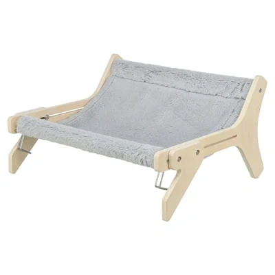 Afbeelding van Trixie hangmat hout onbehandeld grijs 47x24x38 cm