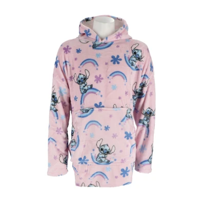 Afbeelding van Disney Lilo &amp; Stitch Hoodie Fleece Deken, Rainbow Volwassen One Size