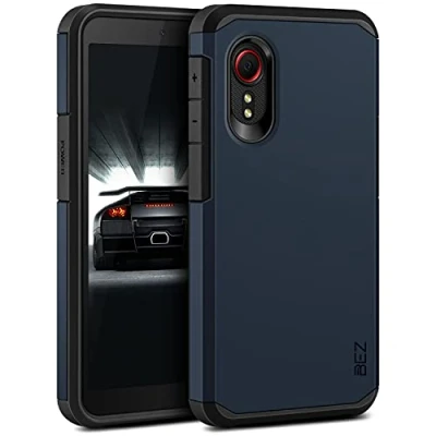 Afbeelding van BEZ® beschermhoes voor Samsung Xcover 5, Galaxy schokbestendig, Survivor, dubbele bescherming, robuust, donkerblauw