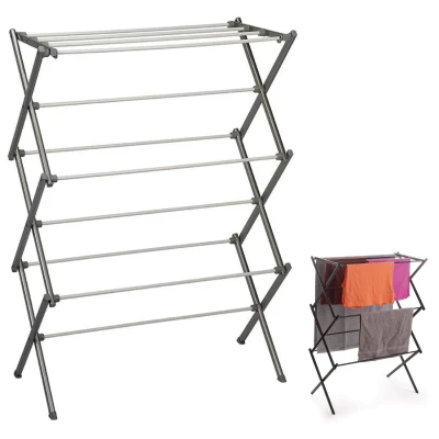 Afbeelding van Cheqo® XXL Droogrek Wasrek Inklapbaar Droogtoren Wasdroger Drooglijn Waslijn 8 Meter Drooglengte 76x37x105cm