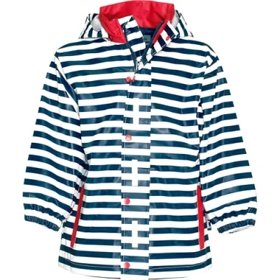 Afbeelding van Playshoes Regenjas Kinderen Maritiem Donkerblauw/Wit Maat 116
