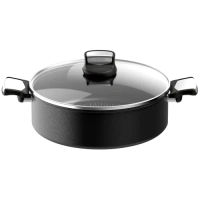 Afbeelding van Tefal Unlimited On stoofpan, 28 cm, krasbestendig, antiaanbaklaag, thermo signaal™, stoven, glazen deksel, gemaakt in Frankrijk, voor alle warmtebronnen inductie G2597283