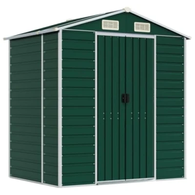 Afbeelding van vidaXL Tuinschuur 191x130x198 cm gegalvaniseerd staal groen