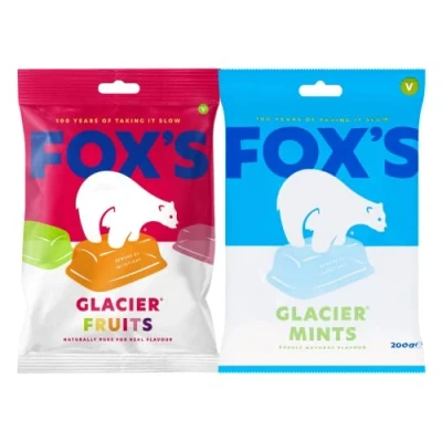 Afbeelding van Fox&#039;s Glacier 3 smaken ijsvrucht (200 g), vossenmunt ijsblokjes in het donker (170 g)