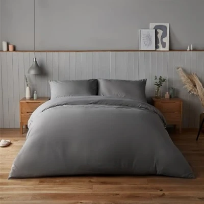 Afbeelding van Silentnight Super zachte beddengoedset met dekbedovertrek en 2 bijpassende kussenslopen, antraciet, 200 x cm