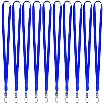 Afbeelding van 20 stuks Lanyard Nekband, Kantoorkoord voor Id Kaartbadgehouder, Lanyards sleutels, Universele met Draaibare Clips Vrouwen &amp; Mannen, Blauw