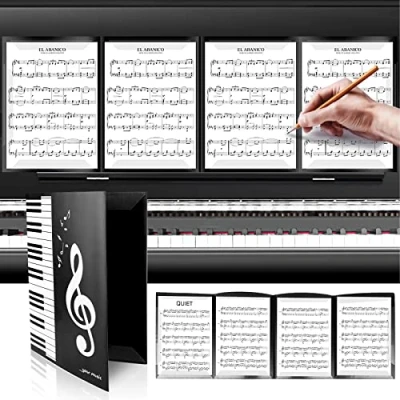 Afbeelding van Molbory Muziekmap met 6 pagina&#039;s, opvouwbaar, muziekmap, A4 formaat, muziekbestandsmap, kunststof map voor muzikanten, groep