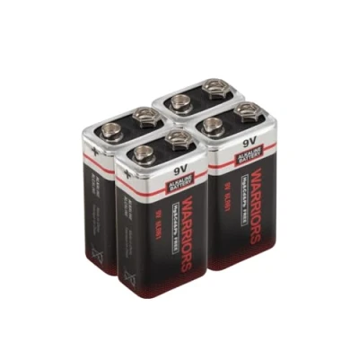 Afbeelding van Warriors 4 stuks alkalinebatterijen met hoge capaciteit 9 V, alkalinebatterijen, super lange levensduur, rookmelder voor auto