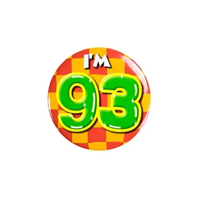 Afbeelding van Paper Dreams Button I&#039;m 93 Staal 5,5 Cm Geel/rood/groen