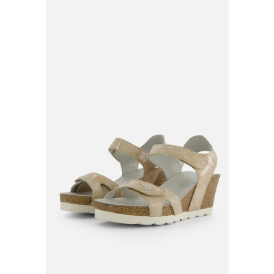 Afbeelding van Panama Jack VILA Sandalen met plateauzool, Dames, Maat: 41, Charol crudo/raw Leer