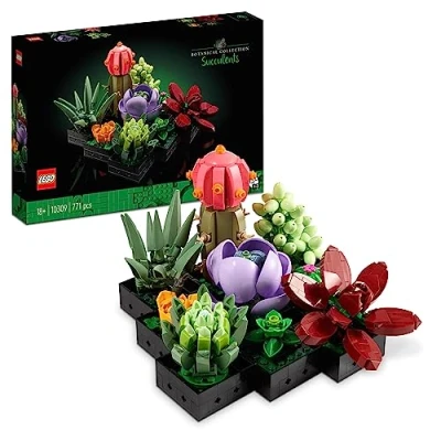 Image de LEGO Botanicals Les Succulentes plantes artificielles 9 petites pour décoration intérieure à la maison ou au bureau Maquette construire adulte 10309