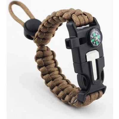 Afbeelding van *** Survival paracord Armband met 5 functies 4 in 1 Paracord, Kompas, Fluitje van Heble®