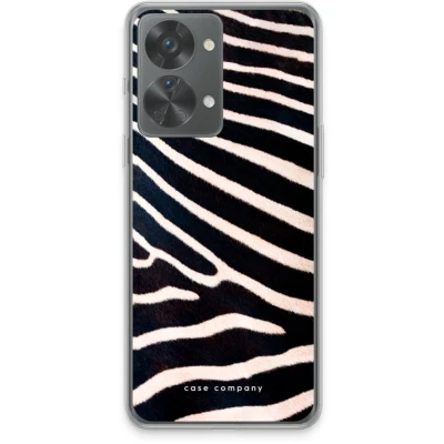 Afbeelding van Case Company® hoesje geschikt voor OnePlus Nord 2T Zebra Soft Cover Telefoonhoesje Bescherming aan alle Kanten en Schermrand