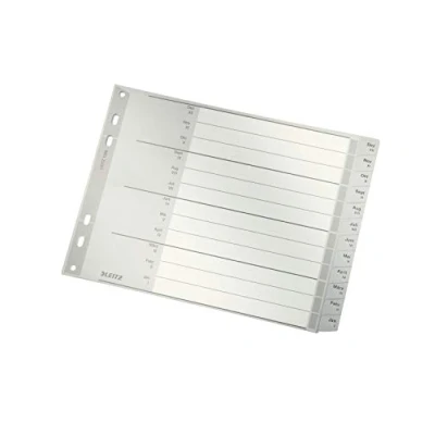 Afbeelding van LEITZ plastic register, maanden, A4, Jan. Dec., PP, wit