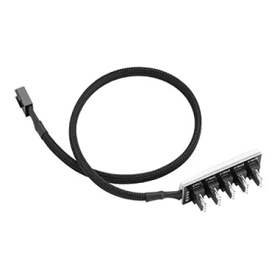 Afbeelding van 5 poorts ventilatorhub, PWM 4 pins CPU Koelventilator Splitter Hub Adapter Gevlochten Kabel 1 vrouwelijk naar mannelijk