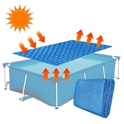 Afbeelding van rechthoekige zonwering voor zwembad, 300 x 200 cm, op maat te snijden, waterverwarming