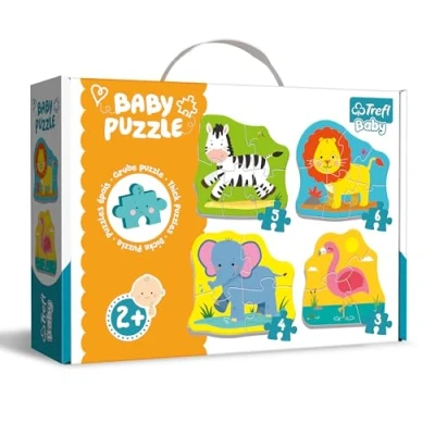 Afbeelding van Trefl Puzzel, safaridieren, 3 tot 6 delen, 4 sets, voor kinderen vanaf 2 jaar