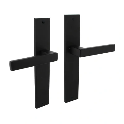 Afbeelding van Intersteel Deurkruk Hera op schild 245x45 mm blind mat zwart