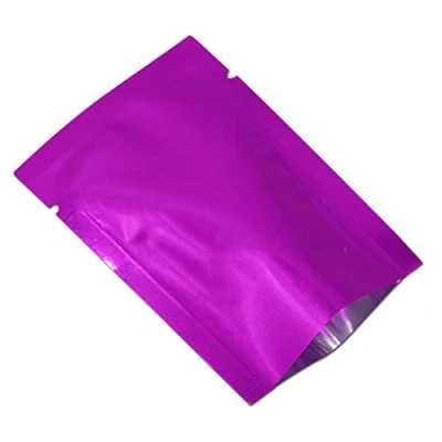 Afbeelding van WACCOMT Pack 200 stuks gekleurde mylar folie, bovenste opening, verzegelbare zak, vacuümzak voor levensmiddelen, verpakkingen met scheurinkepingen (paars, 6 x 9 cm)