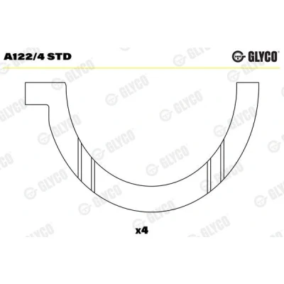 Afbeelding van GLYCO A122/4 STD Afstandsschijf, krukas