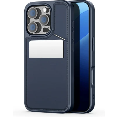 Afbeelding van Dux Ducis Rafi II Series Back Cover met Pasjeshouder en Standfunctie MagSafe Compatible Geschikt voor iPhone 16 Pro Max Hoesje Blauw