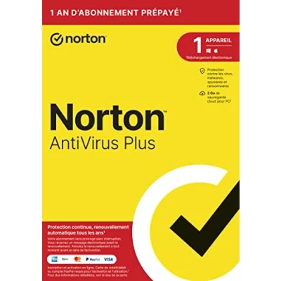 Afbeelding van Norton™ Antivirus Plus 2022 1 Appareil Sauvegarde cloud pour PC An d&#039;Abonnement PC/Mac Envoi par la poste