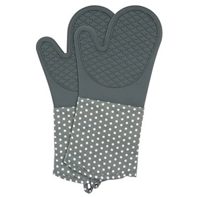 Afbeelding van Wenko Ovenwanten 18,5 X 37,5 Cm Siliconen/katoen Grijs 2 Stuks