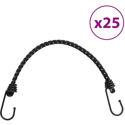 Afbeelding van vidaXL Spanelastieken met reflecterende strips en haken 25 stuks 46 cm