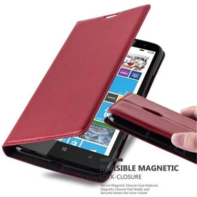 Afbeelding van Cadorabo Hoesje geschikt voor Nokia Lumia 1320 in APPEL ROOD Beschermhoes met magnetische sluiting, standfunctie en kaartvakje Book Case Cover Etui