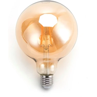 Afbeelding van Globe gloeilamp G125 E27 amber glas 4W=34W flame filament 2200K
