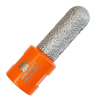 Afbeelding van BRSCHNITT Diamantvingerfrees 15 mm diamantfrees, vergroting van bestaande gaten in porselein, keramiek, tegels, marmer, graniet, schroefdraad M14 voor haakse slijper