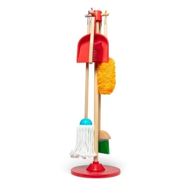 Afbeelding van Melissa &amp; Doug Let’ s Play House! Stoffen! Vegen! Dweilen! Speelgoed schoonmaakset The Original (6 delig, bezem, zwabber, ragebol en opbergstandaard, geweldig cadeau voor meisjes jongens ideaal kinderen van 3, 4, 5 6 jaar)