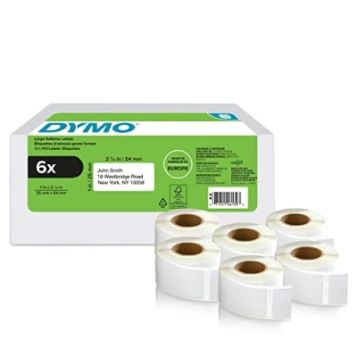 Afbeelding van Dymo etiketten LabelWriter ft 25 x 54 mm, wit, doos van 6 500