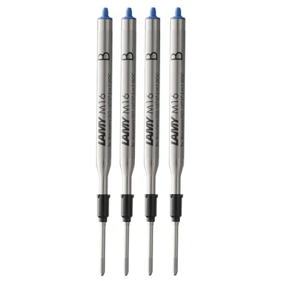 Afbeelding van Lamy M16 Balpenvullingen van metaal, originele vulling voor alle balpenmodellen, onuitwisbaar, lijnbreedte breed, blauw