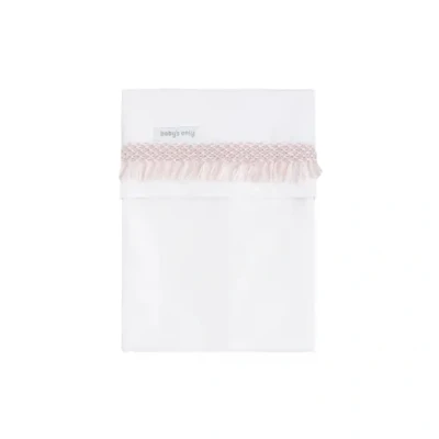 Afbeelding van Baby&#039;s Only Ledikantlaken gebreide bies Happiness Oud Roze/Ecru 120x150 cm