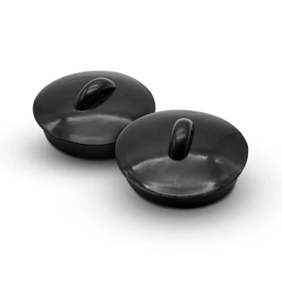 Afbeelding van DOJA Barcelona Set van 2 universele doppen voor keuken, spoelbak, diameter 46 mm, keukenaccessoires, rubberen stop douche, afvoer, badkuip, wastafel