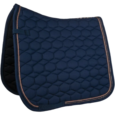 Image de HKM Tapis de Selle Rosegold Glamour Dressage Bleu foncé/RoseOr Full