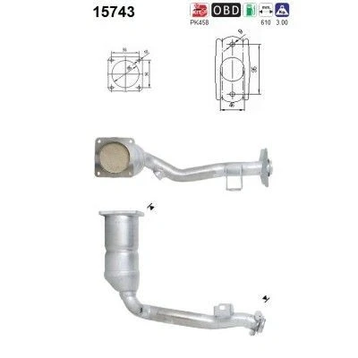 Afbeelding van AS 15743 Katalysator 610mm CITROËN: C3 I Hatchback