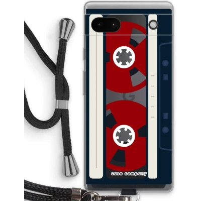 Afbeelding van Case Company® hoesje met Koord geschikt voor Google Pixel 6a Here&#039;s your tape Telefoonhoesje Zwart Bescherming aan alle Kanten en Over de Schermrand