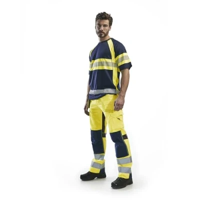 Afbeelding van Blaklader Werkbroek High Vis met ventilatie 1565 1811 Geel/Marineblauw D92